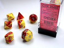 Polyhedral 7-Die Set Gemini - Red Yellow/Silver - Super Retro