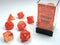 Polyhedral 7-Die Set Ghostly Glow - Orange/Yellow - Super Retro