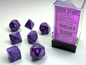 Polyhedral 7-Die Set Lustrous - Purple/Gold - Super Retro