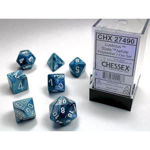 Polyhedral 7-Die Set Lustrous - Slate/White - Super Retro