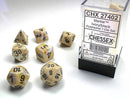 Polyhedral 7-Die Set Marble - Ivory/Black - Super Retro