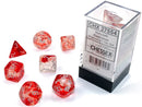 Polyhedral 7-Die Set Nebula - Red/Silver - Super Retro