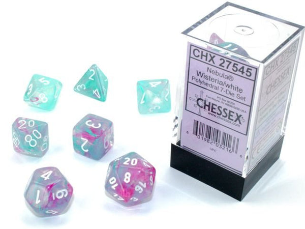 Polyhedral 7-Die Set Nebula - Wisteria/White - Super Retro