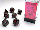 Polyhedral 7-Die Set Opaque - Black/Red - Super Retro