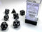 Polyhedral 7-Die Set Opaque - Black/White - Super Retro