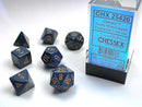 Polyhedral 7-Die Set Opaque - Dusty Blue/Copper - Super Retro