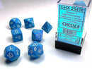 Polyhedral 7-Die Set Opaque - Light Blue/White - Super Retro