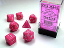 Polyhedral 7-Die Set Opaque - Pink/White - Super Retro