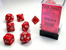 Polyhedral 7-Die Set Opaque - Red/White - Super Retro