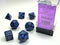 Polyhedral 7-Die Set Speckled - Cobalt - Super Retro