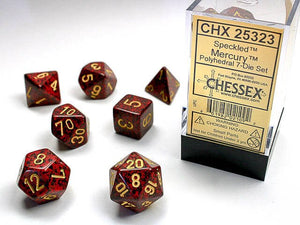 Polyhedral 7-Die Set Speckled - Mercury - Super Retro