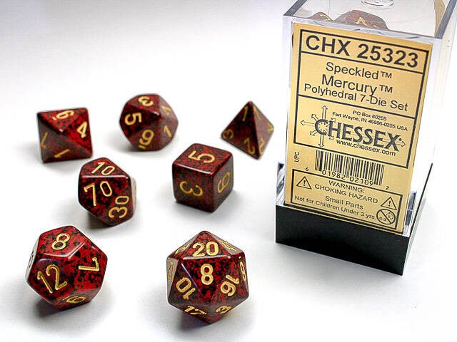 Polyhedral 7-Die Set Speckled - Mercury - Super Retro