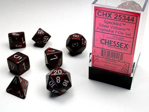 Polyhedral 7-Die Set Speckled - Silver Volcano - Super Retro