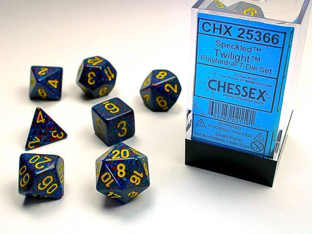 Polyhedral 7-Die Set Speckled - Twilight - Super Retro