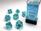 Polyhedral 7-Die Set Translucent - Teal/White - Super Retro