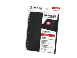 Ultimate Guard 18 Pocket Pages Side-Loading 10 pack (Black) - Super Retro