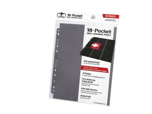 Ultimate Guard 18 Pocket Pages Side-Loading 10 pack (Grey) - Super Retro
