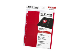 Ultimate Guard 18 Pocket Pages Side-Loading 10 pack (Red) - Super Retro