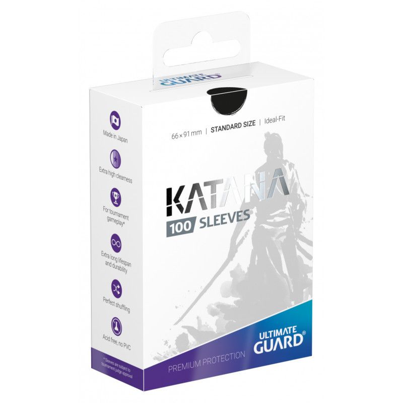 Ultimate Guard Katana Standard Size Sleeves 100 pack (Black) - Super Retro