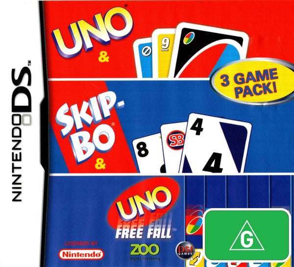 Uno & Skip-Bo & Uno: Free Fall 3 Game Pack - DS - Super Retro