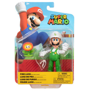 World of Nintendo 4" Figure - Fire Luigi - Super Retro